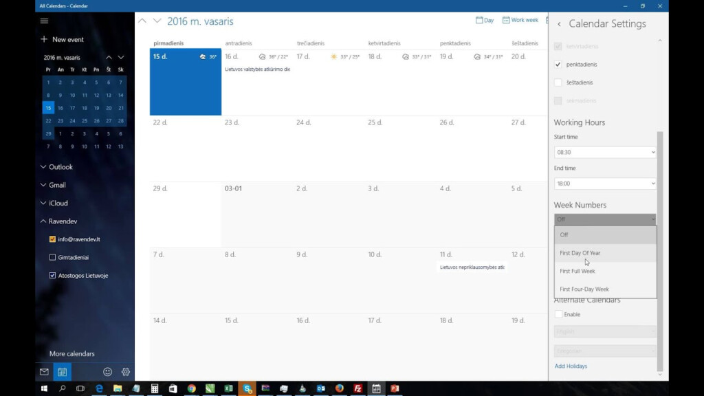 Windows 10 Calendar App Show Week Numbers YouTube - Show Week Numbers In Windows 10 Taskbar Calendar