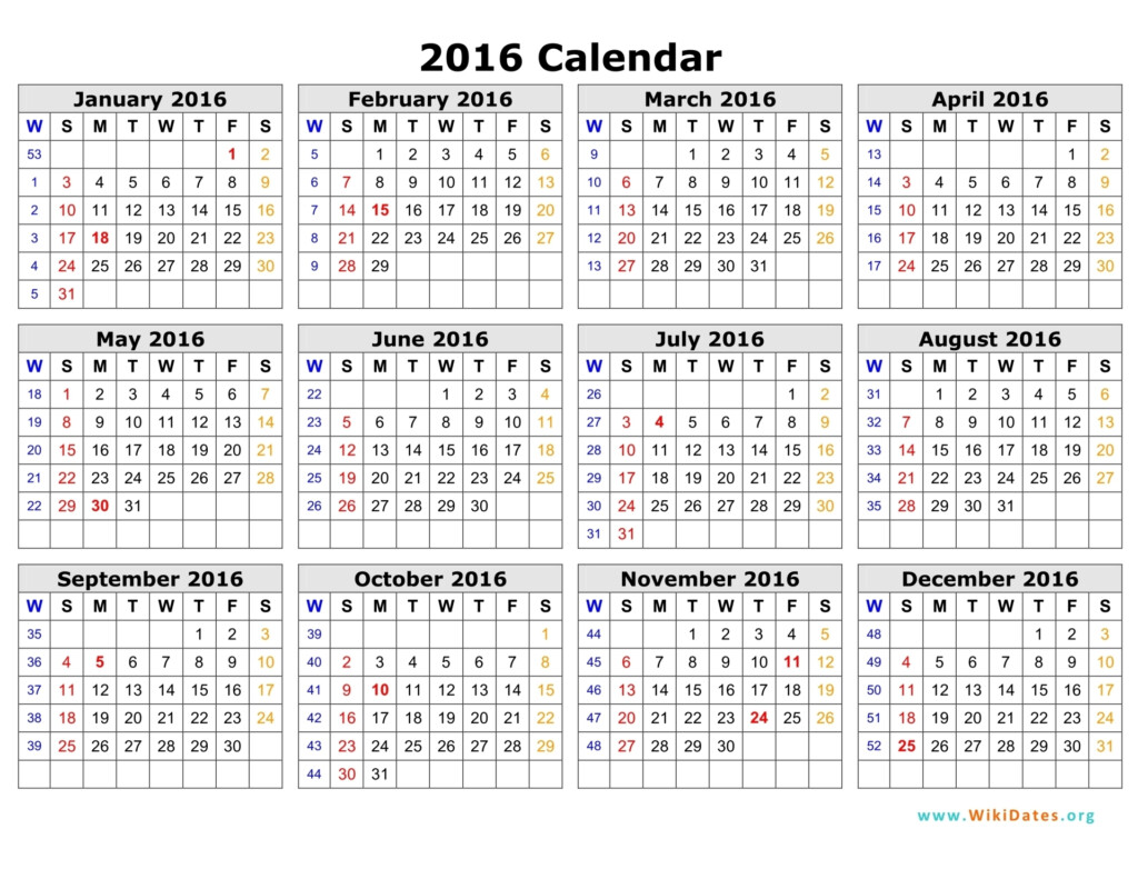 Year Calendar Numbered Weeks Calendar Printables Free Templates - Free Calendar With Weeks Numbered