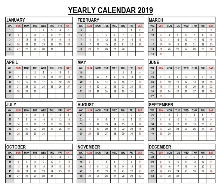 Yearly Calendar With Week Numbers Customize And Print - Week Numbers Of The Year Calendar